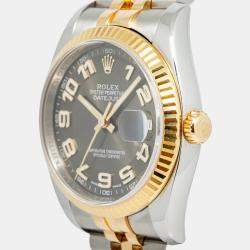 Rolex Datejust 116233 Automatic Brown 18K Yellow Gold Stainless Steel Men's Wristwatch 36MM