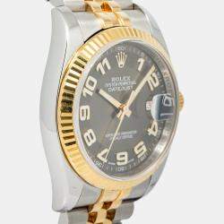 Rolex Datejust 116233 Automatic Brown 18K Yellow Gold Stainless Steel Men's Wristwatch 36MM