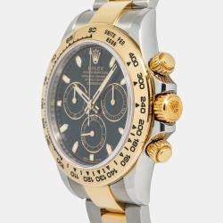 Rolex Daytona 116503 Automatic Black 18K Yellow Gold Stainless Steel Men's Wristwatch 40mm