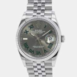Rolex Datejust 126234 Automatic Grey 18k White Gold Stainless Steel Men's Wristwatch 36 mm