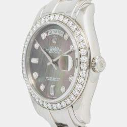 Rolex Day-Date 18946 Automatic Tahitian MOP Platinum Men's Wristwatch 39 mm