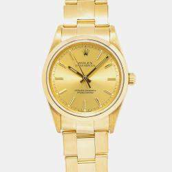 Rolex Oyster Perpetual 14208 Automatic Gold 18k Yellow Gold Men's Wristwatch 34 mm