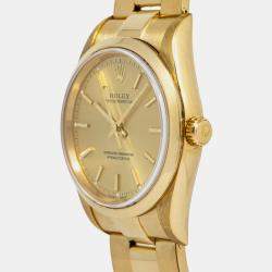 Rolex Oyster Perpetual 14208 Automatic Gold 18k Yellow Gold Men's Wristwatch 34 mm