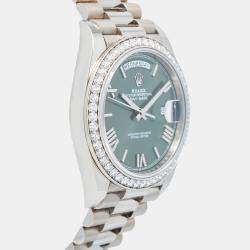 Rolex Day-Date 228349 Automatic Olive Green 18k White Gold Men's Wristwatch 40 mm