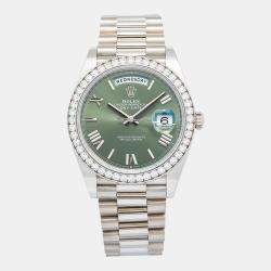Rolex Day-Date 228349 Automatic Olive Green 18k White Gold Men's Wristwatch 40 mm