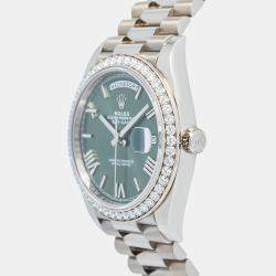 Rolex Day-Date 228349 Automatic Olive Green 18k White Gold Men's Wristwatch 40 mm