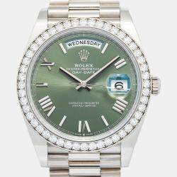 Rolex Day-Date 228349 Automatic Olive Green 18k White Gold Men's Wristwatch 40 mm