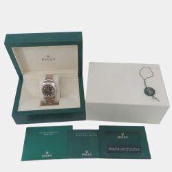 Pre Owned Rolex Datejust 126301G Automatic Brown 18k Rose Gold Stainless Steel Diamond Men's Wristwatch 41 mm