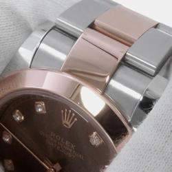 Pre Owned Rolex Datejust 126301G Automatic Brown 18k Rose Gold Stainless Steel Diamond Men's Wristwatch 41 mm
