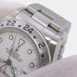 Pre Owned Rolex Explorer II 16570 Automatic White Stainless Steel Men's Wristwatch 40 mm