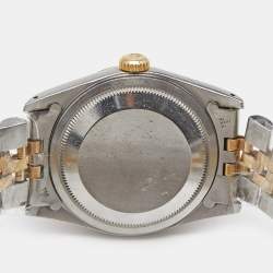 Pre Owned Rolex Champagne 18K Yellow Gold Stainless Steel Diamond Datejust Unisex Wristwatch 36 mm