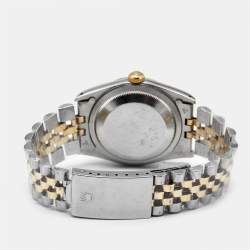 Pre Owned Rolex Champagne 18K Yellow Gold Stainless Steel Diamond Datejust Unisex Wristwatch 36 mm