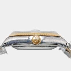 Pre Owned Rolex Champagne 18K Yellow Gold Stainless Steel Diamond Datejust Unisex Wristwatch 36 mm