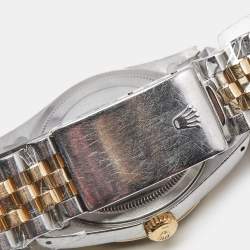 Pre Owned Rolex Champagne 18K Yellow Gold Stainless Steel Diamond Datejust Unisex Wristwatch 36 mm