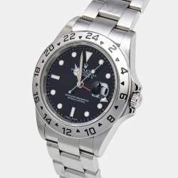 Pre Owned Rolex Black Stainless Steel Explorer II 16570T Men's Wristwatch 40 mm
