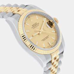 Pre Owned Rolex Datejust 116233 Automatic Champagne 18k Yellow Gold Stainless Steel Men's Wristwatch 36 mm