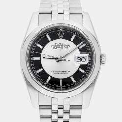Pre Owned Rolex Datejust 116200 Automatic Black Stainless Steel Men's Wristwatch 36 mm