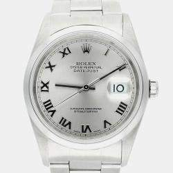 Pre Owned Rolex Datejust 16200 Automatic Silver Stainless Steel Men's Wristwatch 36 mm