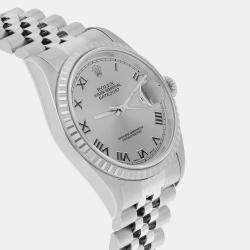 Pre Owned Rolex Datejust 16220 Automatic Silver Stainless Steel Men's Wristwatch 36 mm