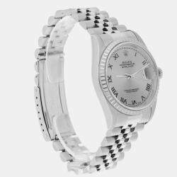 Pre Owned Rolex Datejust 16220 Automatic Silver Stainless Steel Men's Wristwatch 36 mm