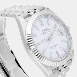 Pre Owned Rolex Datejust 126334 Automatic White 18k White Gold Stainless Steel Men's Wristwatch 41 mm