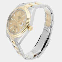 Pre Owned Rolex  Datejust II 116333 Automatic Champagne 18k Yellow Gold Stainless Steel Men's Wristwatch 41 mm