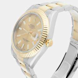 Pre Owned Rolex  Datejust II 116333 Automatic Champagne 18k Yellow Gold Stainless Steel Men's Wristwatch 41 mm
