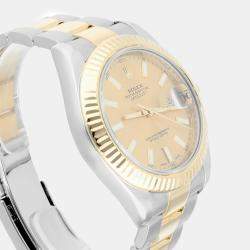 Pre Owned Rolex  Datejust II 116333 Automatic Champagne 18k Yellow Gold Stainless Steel Men's Wristwatch 41 mm