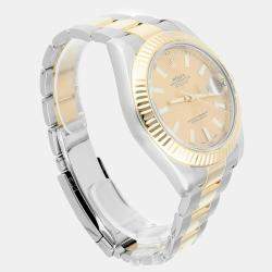 Pre Owned Rolex  Datejust II 116333 Automatic Champagne 18k Yellow Gold Stainless Steel Men's Wristwatch 41 mm