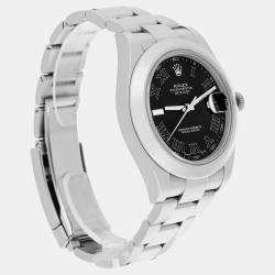 Pre Owned Rolex Datejust II 116300 Automatic Black Stainless Steel Men's Wristwatch 41 mm