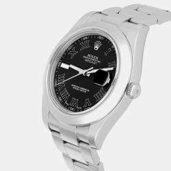 Pre Owned Rolex Datejust II 116300 Automatic Black Stainless Steel Men's Wristwatch 41 mm