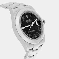 Pre Owned Rolex Datejust II 116300 Automatic Black Stainless Steel Men's Wristwatch 41 mm