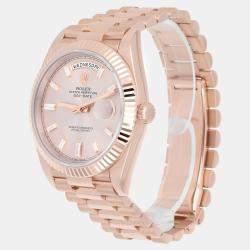 Pre Owned Rolex Day-Date 228235 Automatic Pink 18k Rose Gold Men's Wristwatch 40 mm