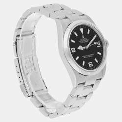 Pre Owned Rolex Explorer 114270 Automatic Black Stainless Steel Men's Wristwatch 36 mm