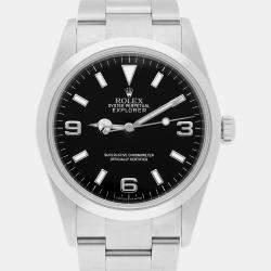 Pre Owned Rolex Explorer 114270 Automatic Black Stainless Steel Men's Wristwatch 36 mm