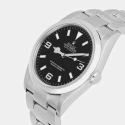 Pre Owned Rolex Explorer 114270 Automatic Black Stainless Steel Men's Wristwatch 36 mm