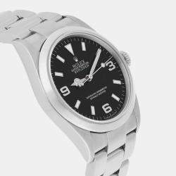 Pre Owned Rolex Explorer 114270 Automatic Black Stainless Steel Men's Wristwatch 36 mm