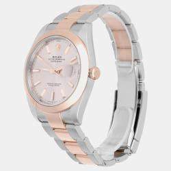 Pre Owned Rolex Datejust 126301 Automatic Sundust 18k Rose Gold Stainless Steel Men's Wristwatch 41 mm