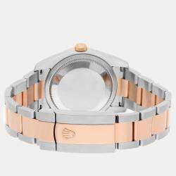 Pre Owned Rolex Datejust 116261 Automatic White 18k Rose Gold Stainless Steel Men's Wristwatch 36 mm