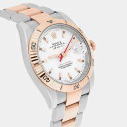 Pre Owned Rolex Datejust 116261 Automatic White 18k Rose Gold Stainless Steel Men's Wristwatch 36 mm