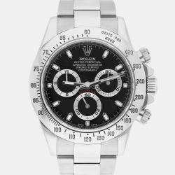Pre Owned Rolex Cosmograph Daytona 116520 Automatic Black Stainless Steel Men's Wristwatch 40 mm