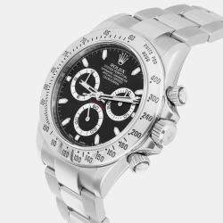 Pre Owned Rolex Cosmograph Daytona 116520 Automatic Black Stainless Steel Men's Wristwatch 40 mm