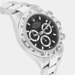 Pre Owned Rolex Cosmograph Daytona 116520 Automatic Black Stainless Steel Men's Wristwatch 40 mm