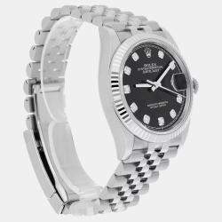 مملوكة مسبقًا Rolex Datejust 126234 Automatic Black Stainless Steel Men's Wristwatch 36 mm