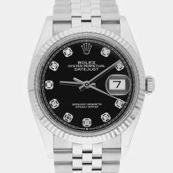 مملوكة مسبقًا Rolex Datejust 126234 Automatic Black Stainless Steel Men's Wristwatch 36 mm