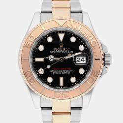 Pre Owned Rolex Yacht-Master 126621 Automatic Black 18k Rose Gold Stainless Steel Men's Wristwatch 40 mm