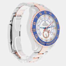 Pre Owned Rolex Yacht-Master II 116681 Automatic White 18k Rose Gold Stainless Steel Men's Wristwatch 44 mm