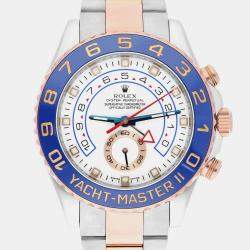 Pre Owned Rolex Yacht-Master II 116681 Automatic White 18k Rose Gold Stainless Steel Men's Wristwatch 44 mm