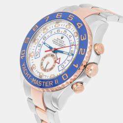 Pre Owned Rolex Yacht-Master II 116681 Automatic White 18k Rose Gold Stainless Steel Men's Wristwatch 44 mm