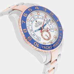 Pre Owned Rolex Yacht-Master II 116681 Automatic White 18k Rose Gold Stainless Steel Men's Wristwatch 44 mm
